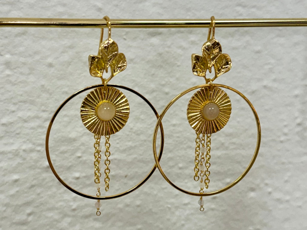 Boucles d’oreilles Rêve Solaire en Pierre de soleil