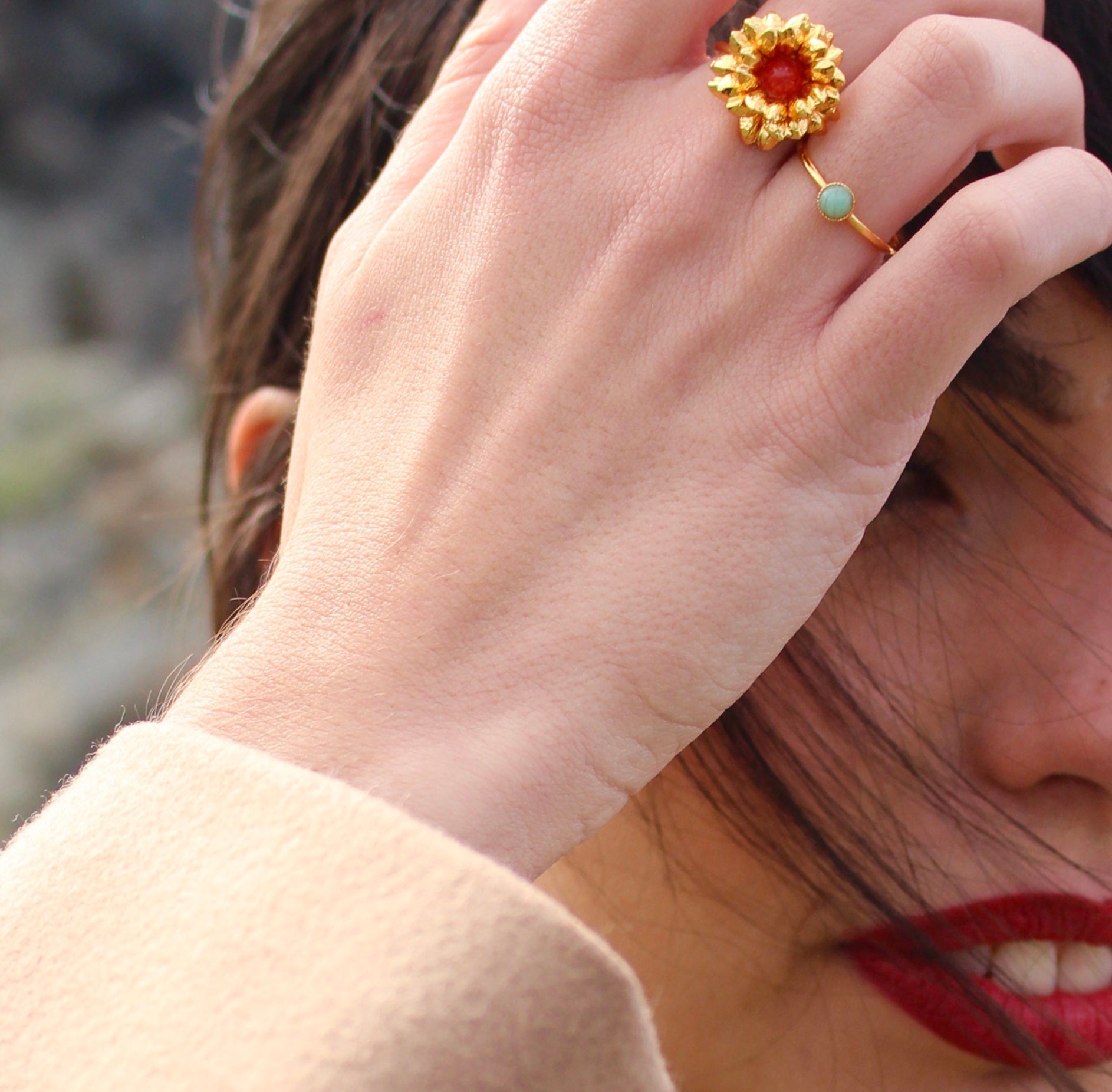 Bague « Macchja » en corail de Bonifacio