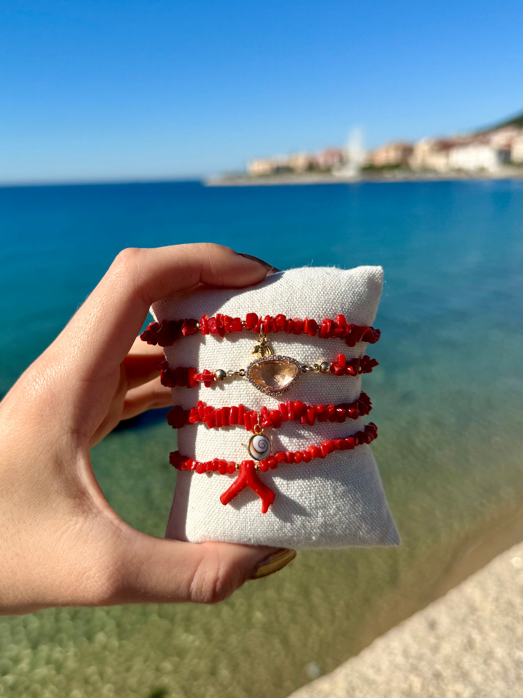 Bracelet « Piantarella » Corail de Bonifacio et Or laminé 14k