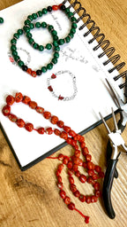 Bracelet « Urbain » - Tofazze x U masciu. Malachite, onyx et corail de Bonifacio