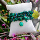 Bracelet « Triple Gemme » Malachite et Swarovski