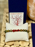 Bracelet « Urbain » Unakite et Corail de Bonifacio