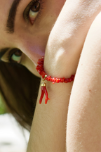 Bracelet « Bavella » Corail Corse et or laminé 14k