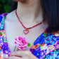 Collier « Chérie » Rhodonite et Rubis