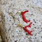 Boucles d’oreilles « Salvatica » en Corail Corse et Or laminé
