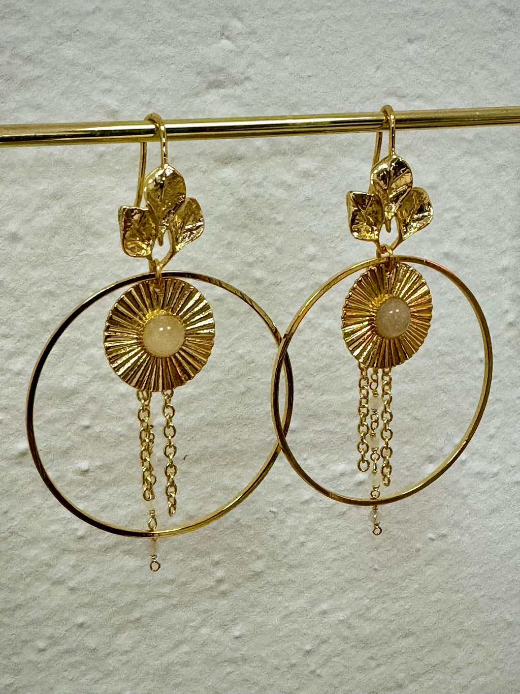 Boucles d’oreilles Rêve Solaire en Pierre de soleil