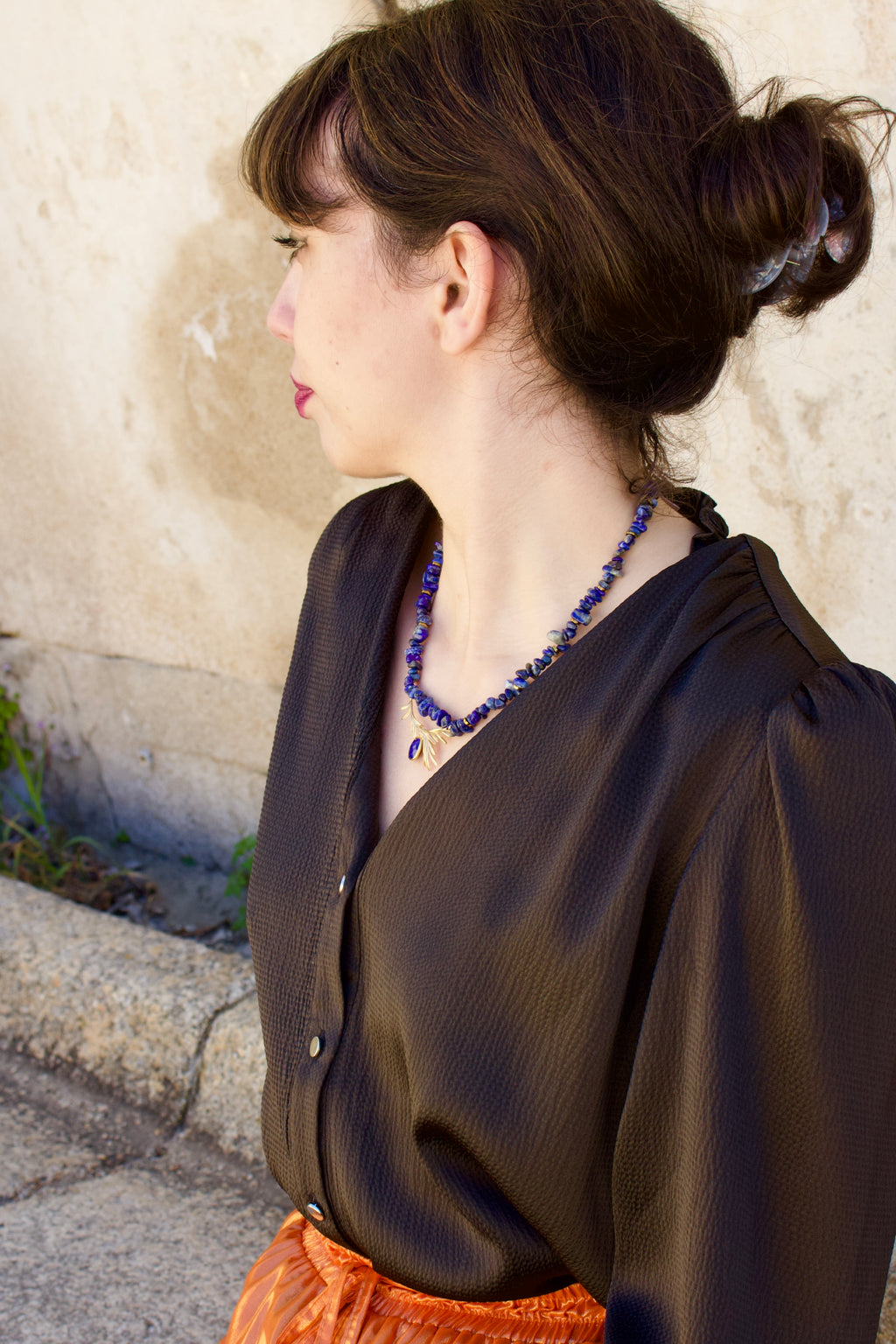 Collier « Diadème » en lapis-lazuli