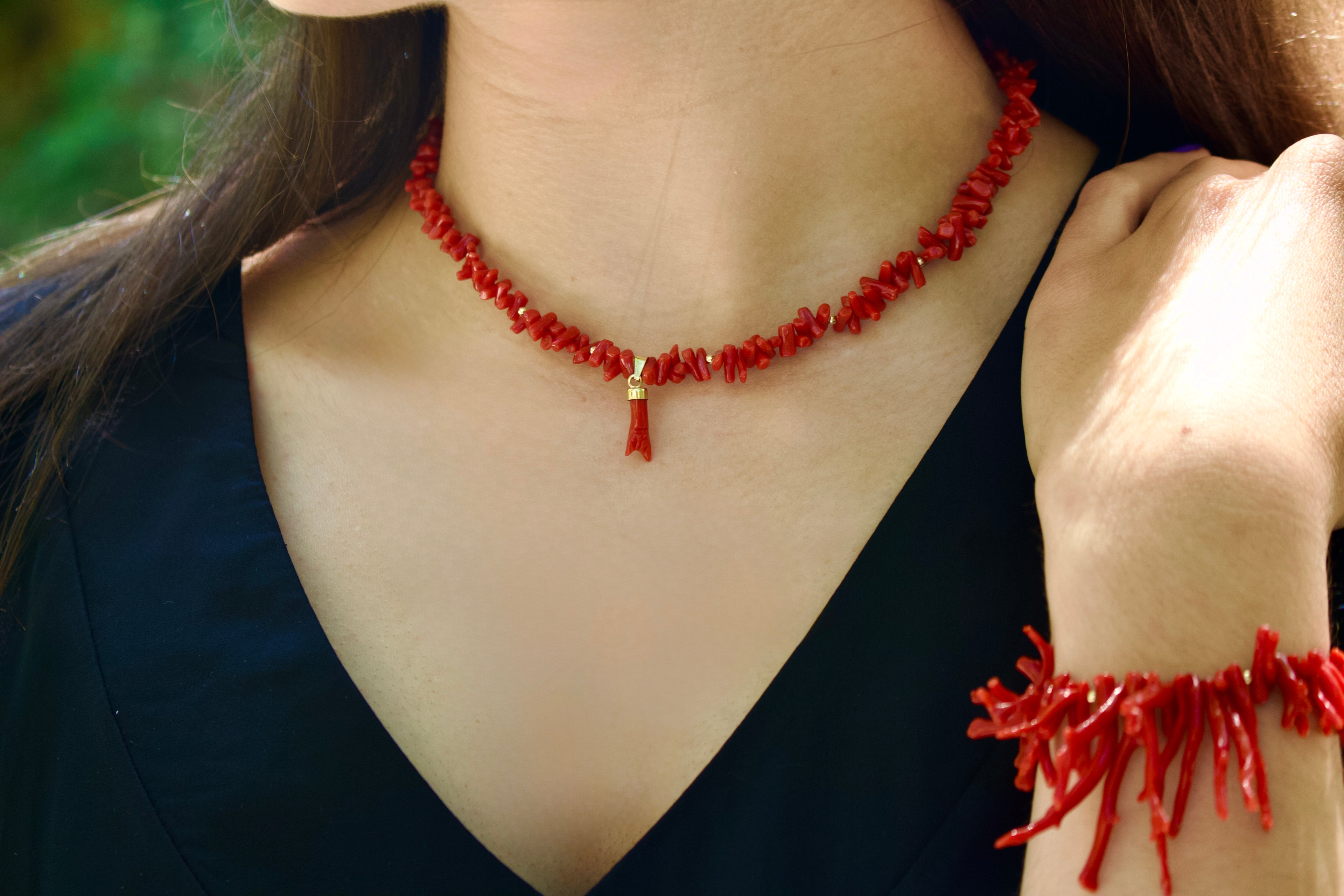 Collier « Sperone » en corail Corse