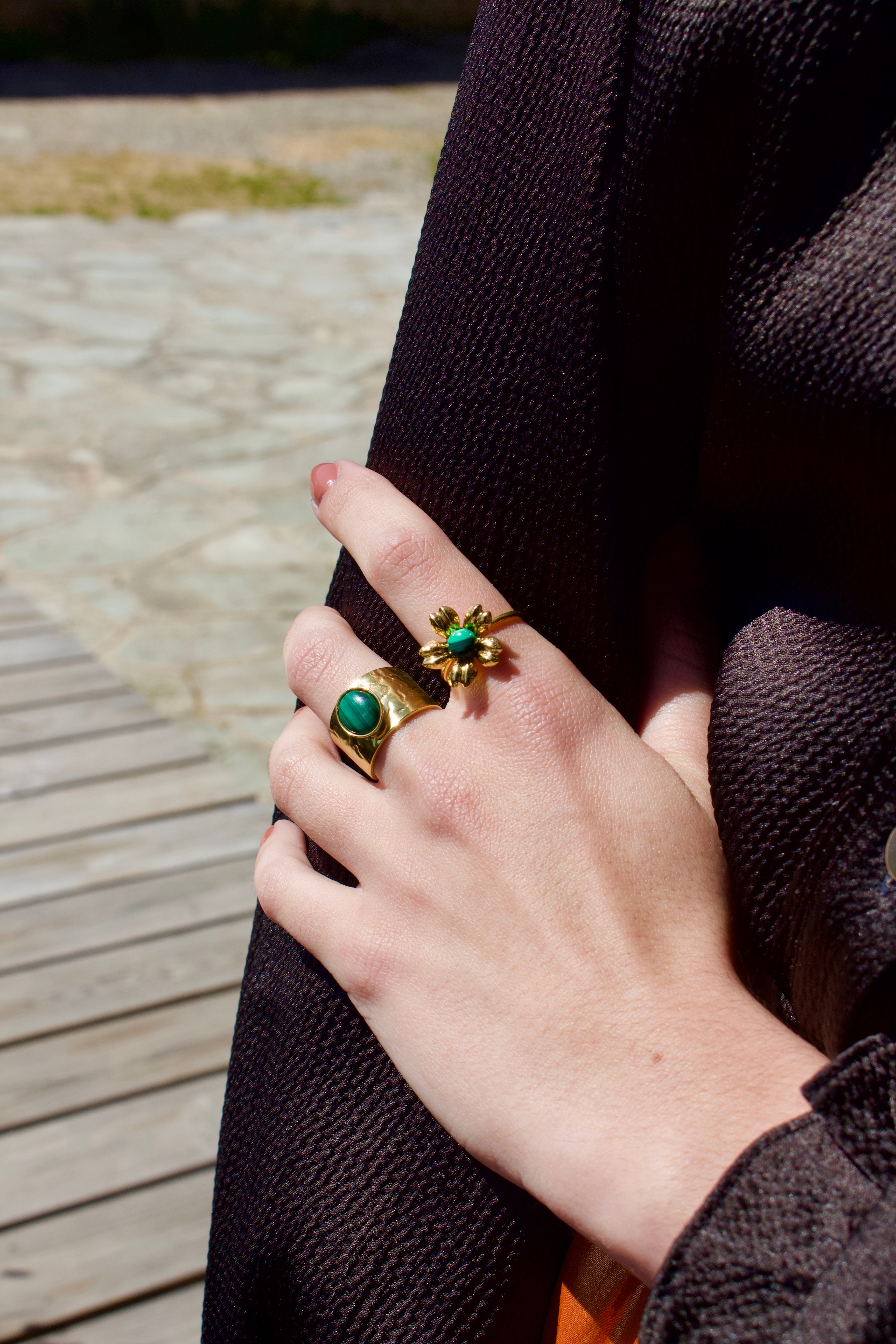 Bague « Macchja » Malachite