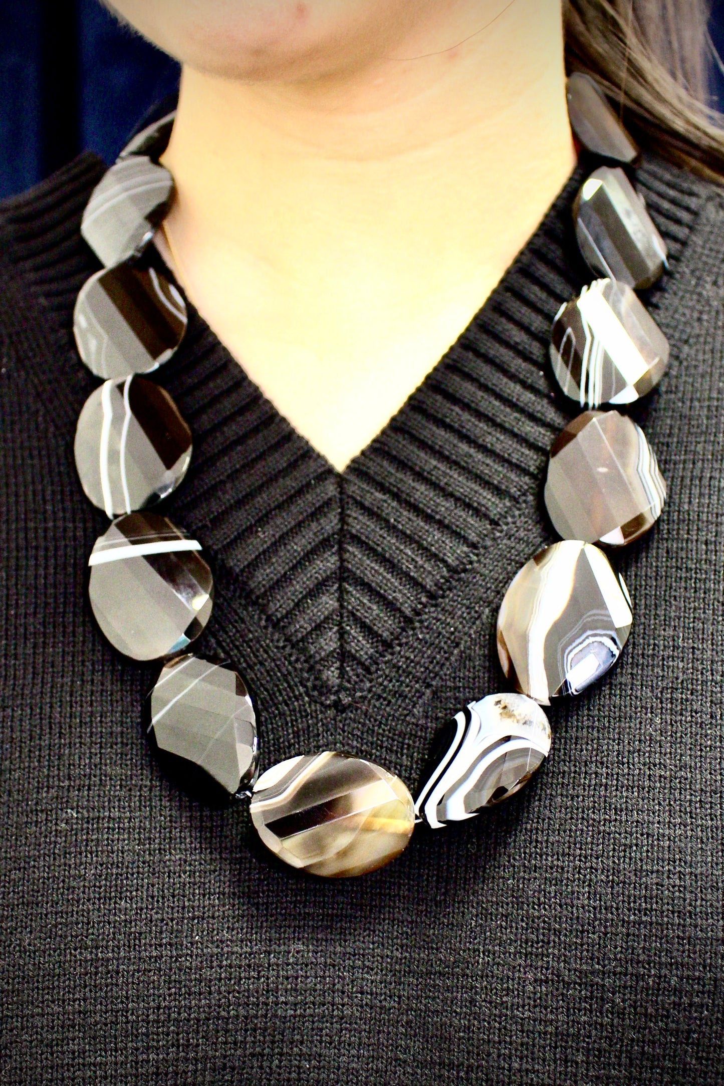 Collier Bouclier en Agate