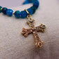 Collier Bleu Sacré en Apatite et Or laminé/plaqué