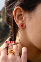 Boucles d’oreilles « Fiore » Corail de Bonifacio