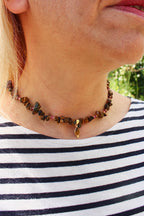 Bracelet « Triple Gemme » Œil de tigre et Swarovski