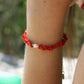 Bracelet « Palombaggia »corail Corse et perle de culture
