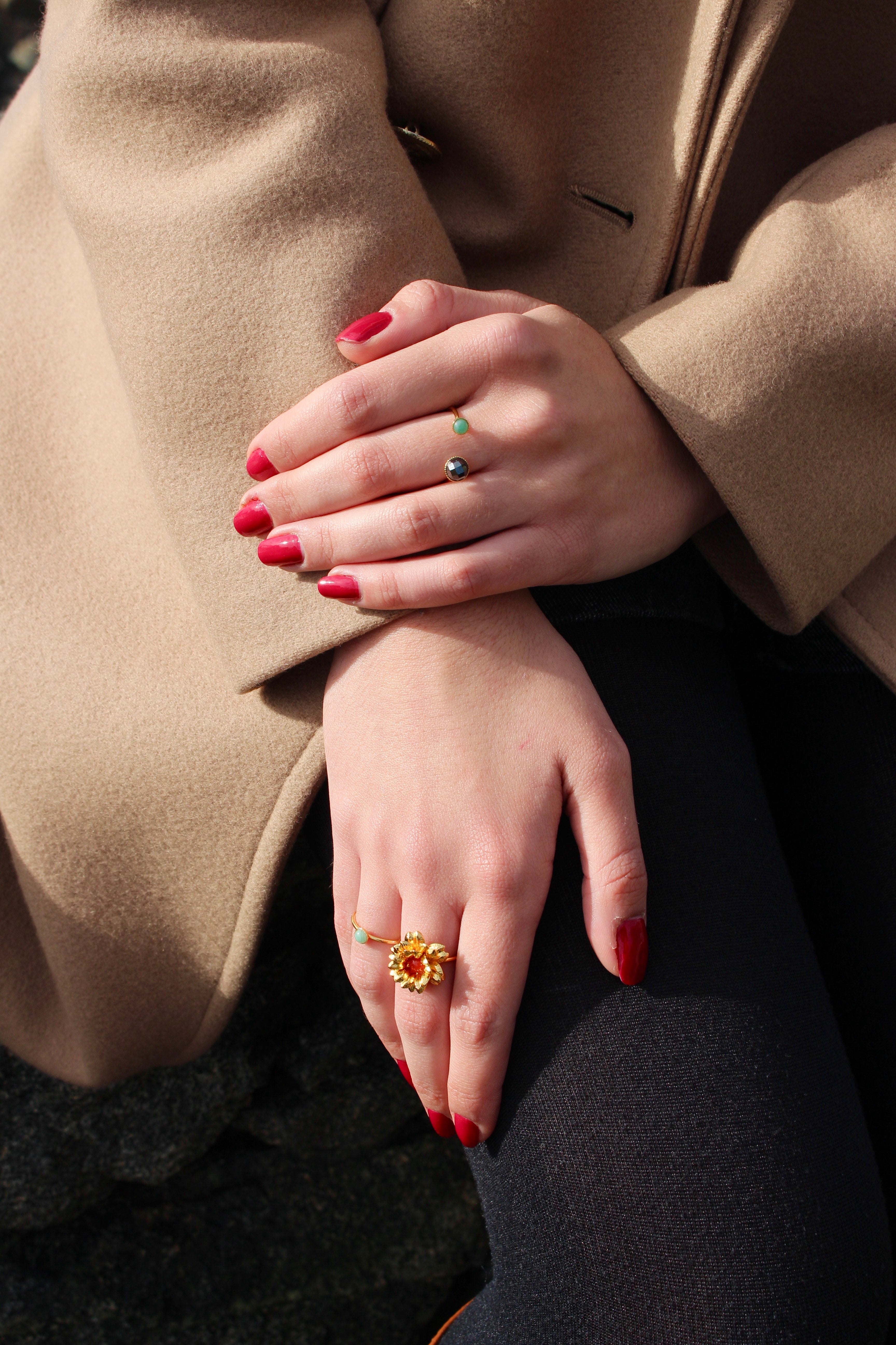 Bague « Aura » émeraude et hématite