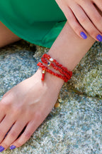 Bracelet « Palombaggia »corail Corse et perle de culture