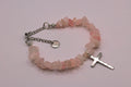 Bracelet Croix en Quartz rose