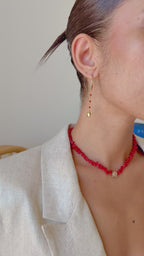 Boucles d’oreilles « Cascade » Corail de Bonifacio