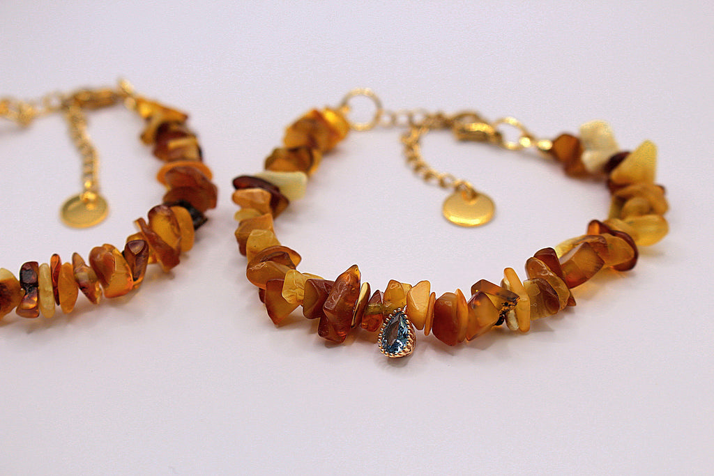 Bracelet Ambré, Zirconium et ambre