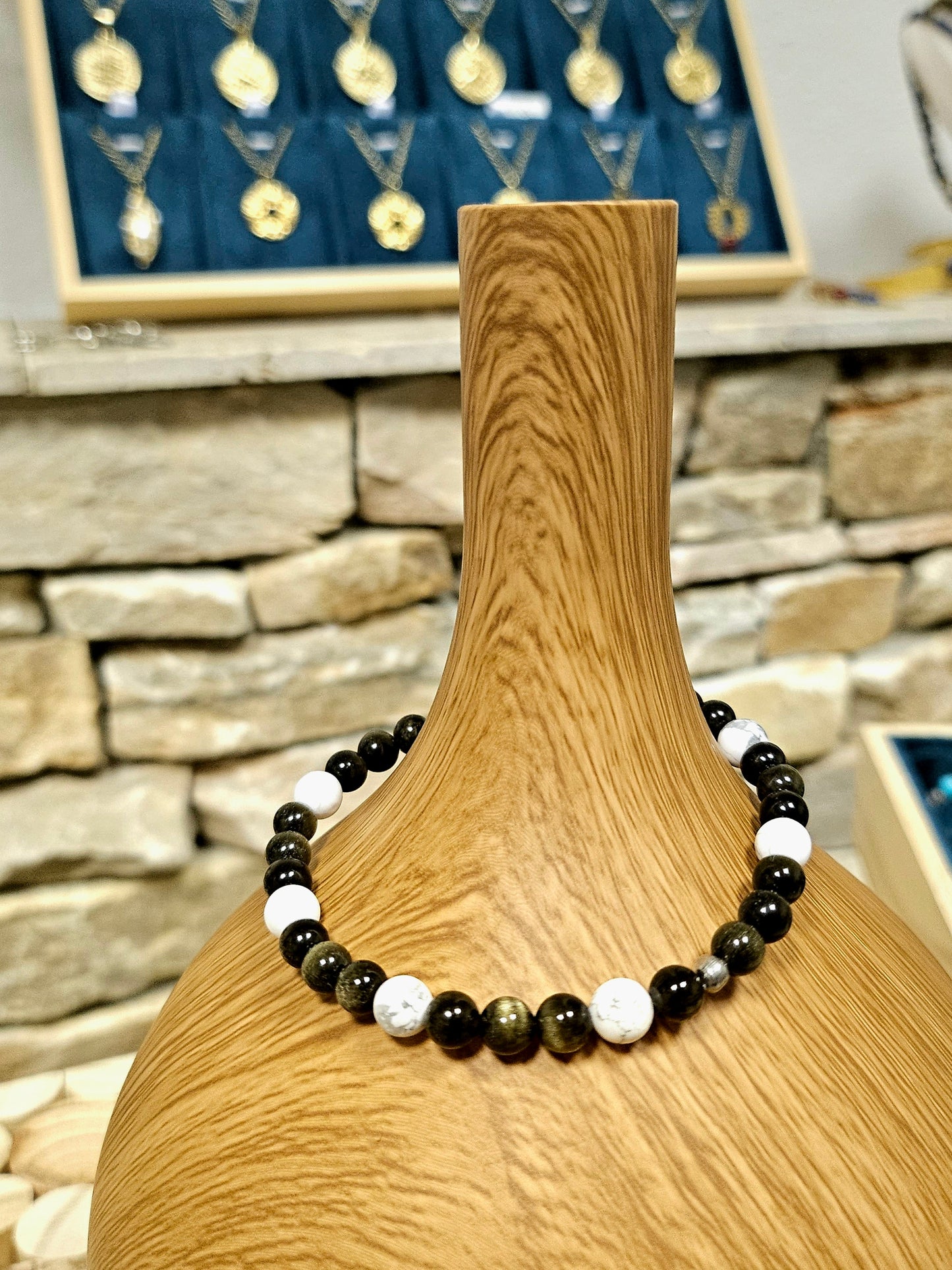 Bracelet Urbain Howlite et Obsidienne