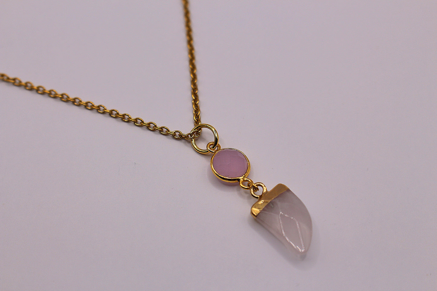 Collier Cristal de l'amour en Quartz Rose