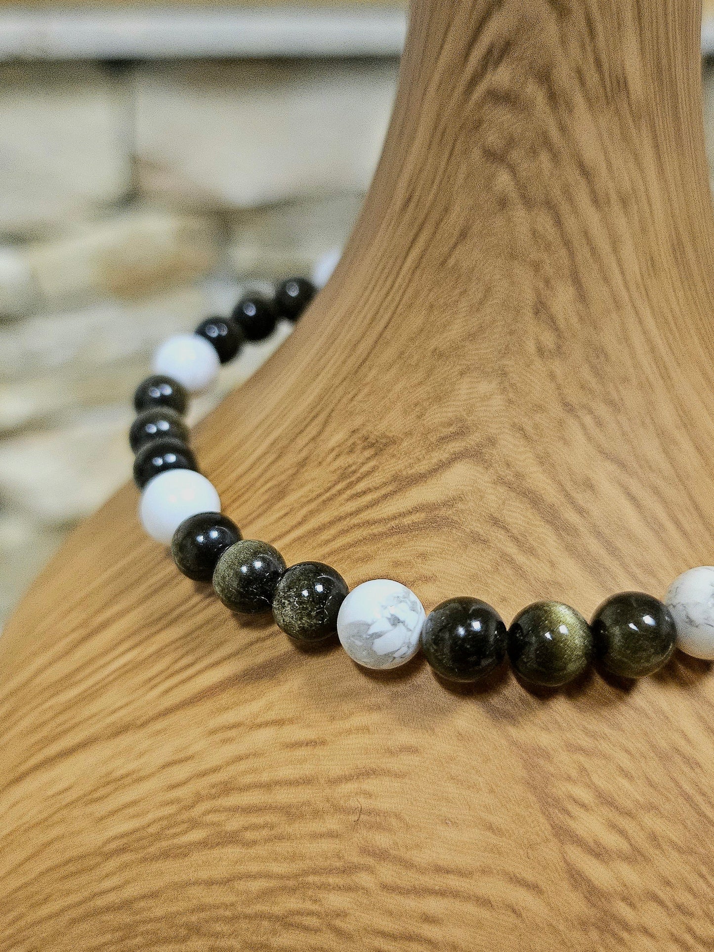 Bracelet Urbain Howlite et Obsidienne