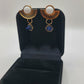 Boucles demi-lune agate blanche et lapis-lazuli