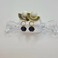 Boucles demi-lune agate blanche et lapis-lazuli