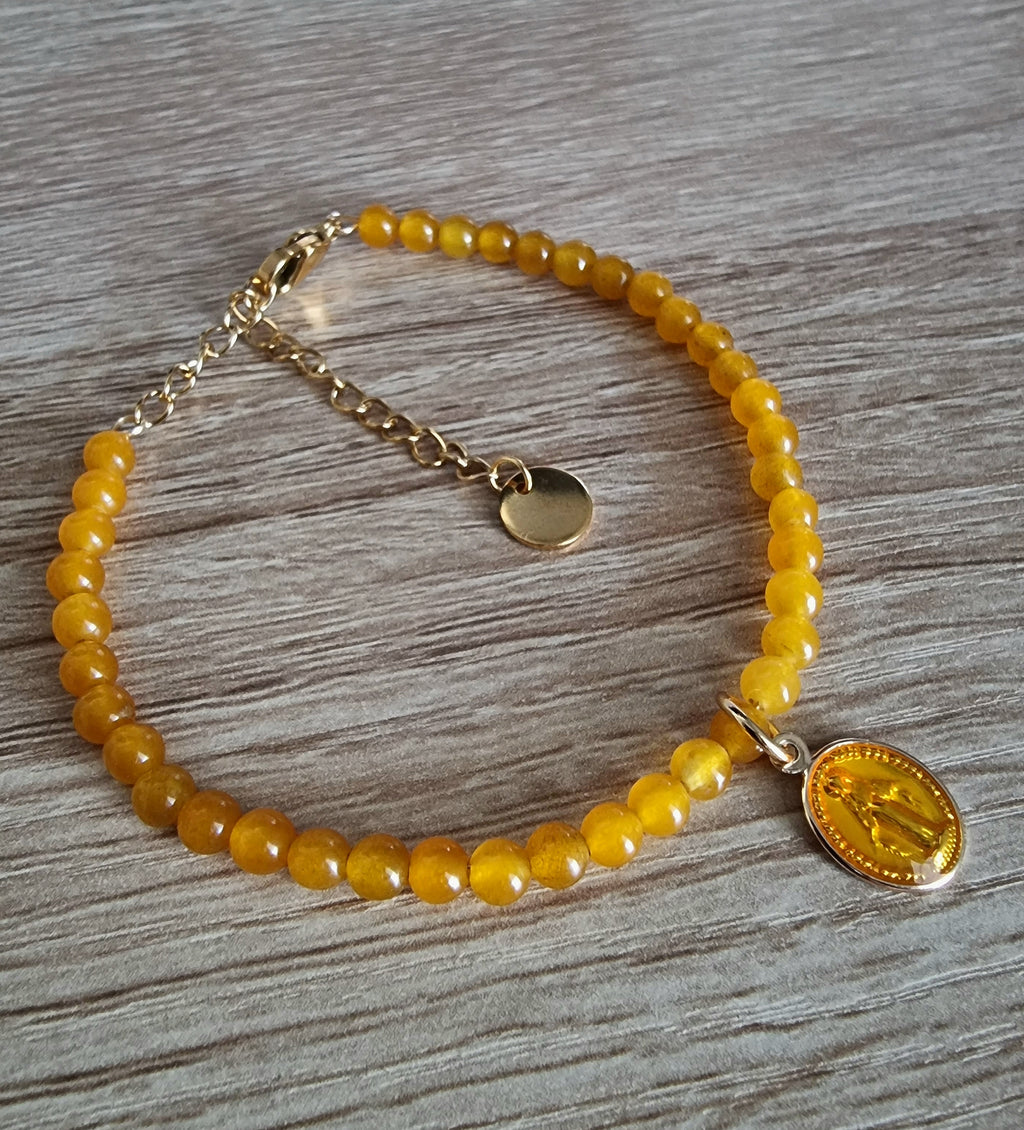 Bracelet Aragonite Jaune et Gold filled 14K