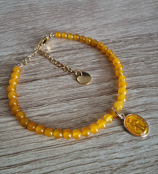 Bracelet Aragonite Jaune et Gold filled 14K