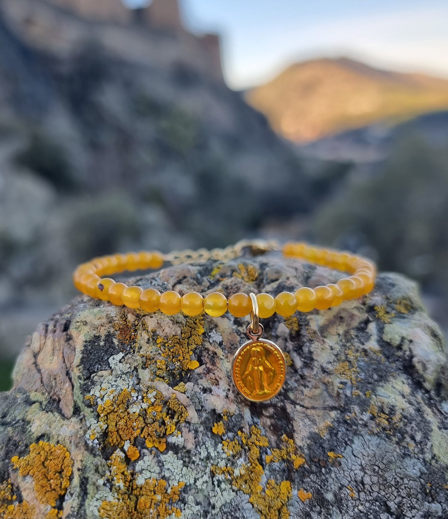 Bracelet Aragonite Jaune et Gold filled 14K