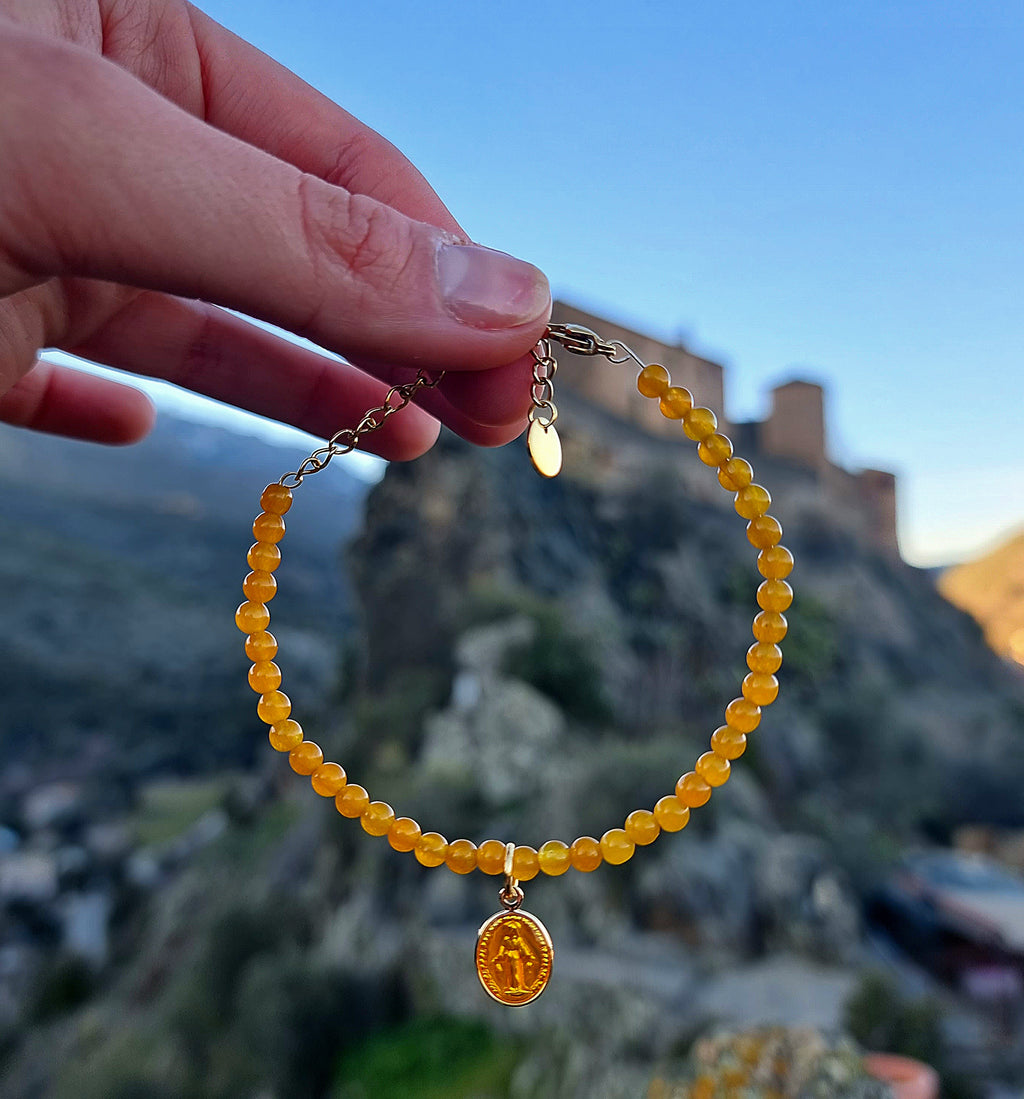 Bracelet Aragonite Jaune et Gold filled 14K