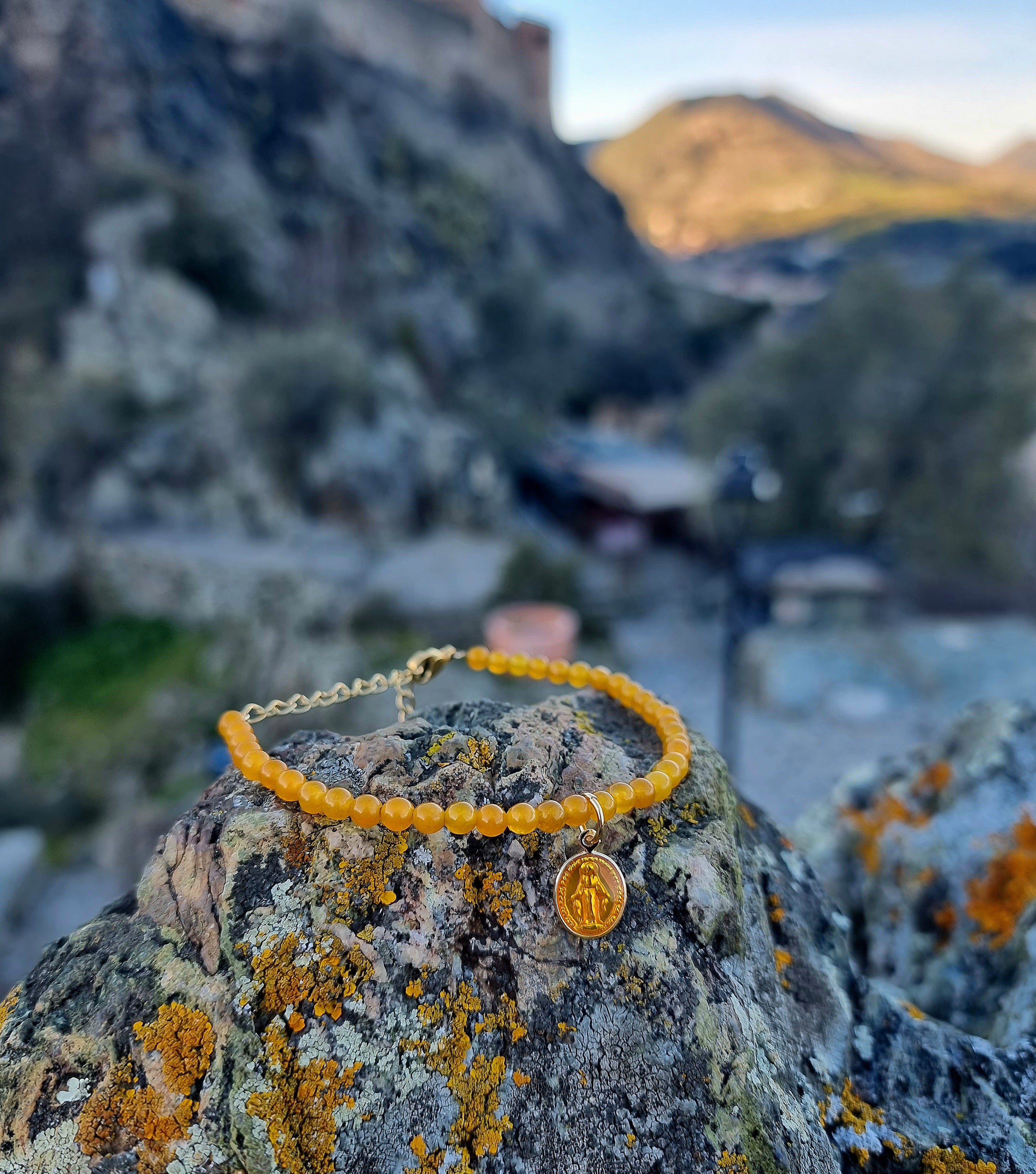 Bracelet Aragonite Jaune et Gold filled 14K