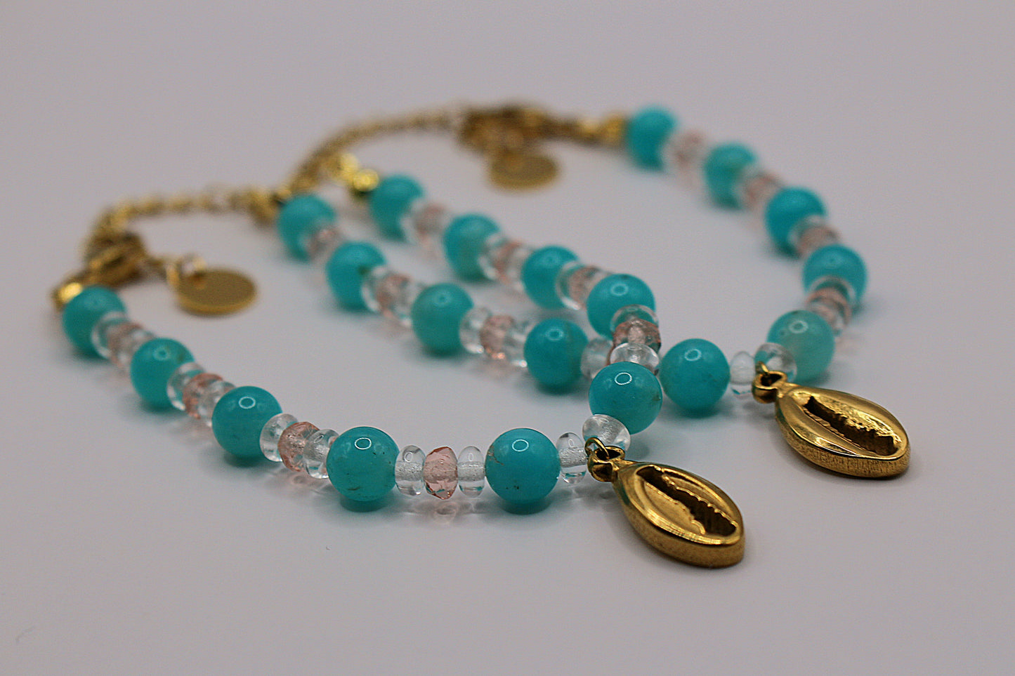 Bracelet coquillage en Amazonite