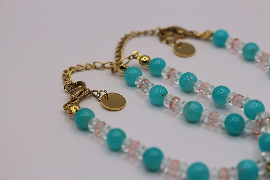 Bracelet coquillage en Amazonite