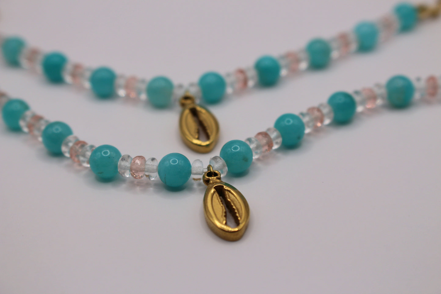 Bracelet coquillage en Amazonite