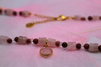 Collier Idylle avec Quartz rose et Rhodonite