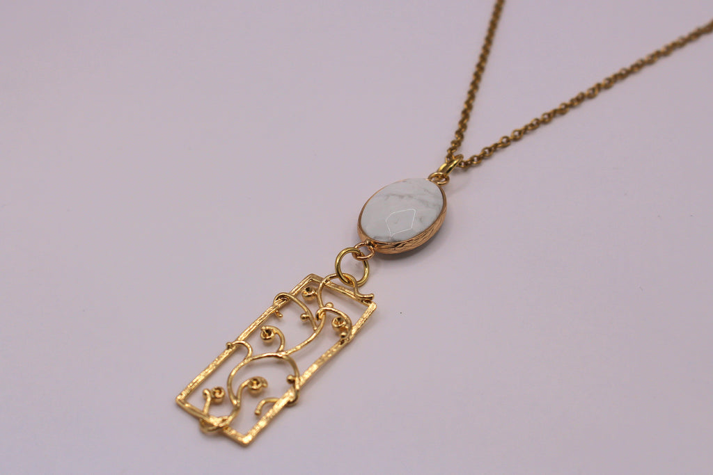 Collier pureté avec Howlite Blanche